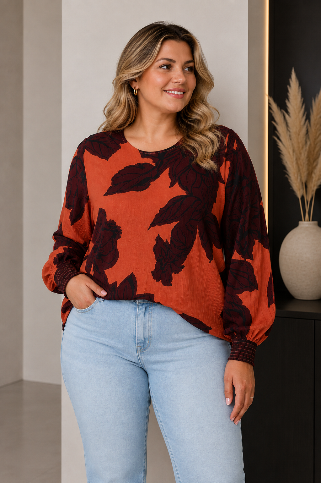 KESHA BLOUSE - BRIQUE