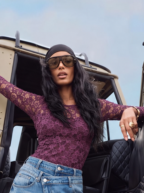 LACE LONGSLEEVE - BORDEAUX