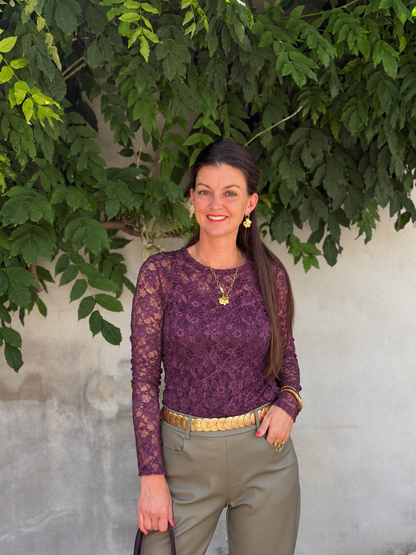 LACE LONGSLEEVE - BORDEAUX