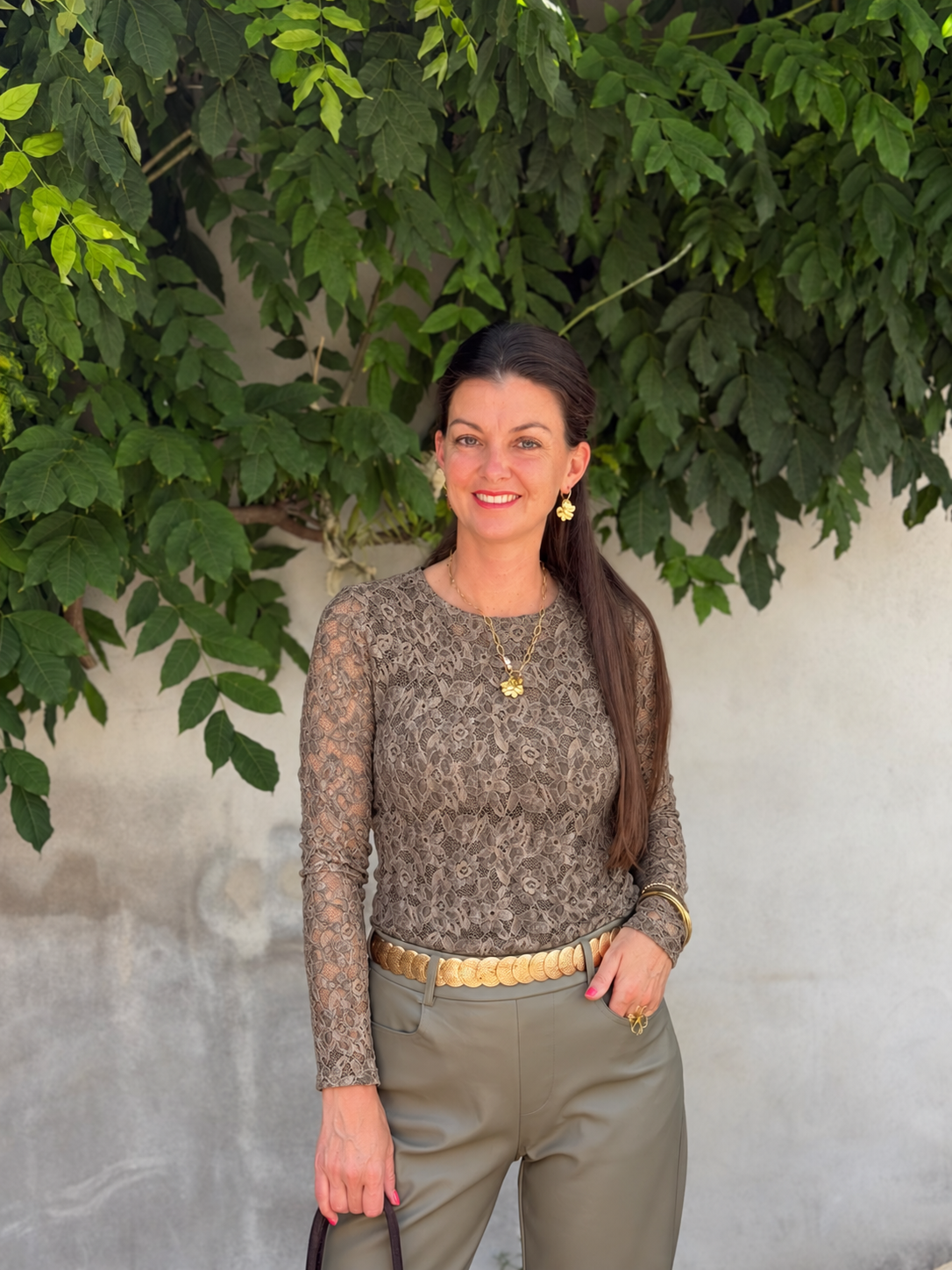 LACE LONGSLEEVE - TAUPE