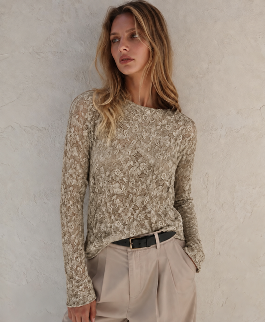 LACE LONGSLEEVE - BEIGE