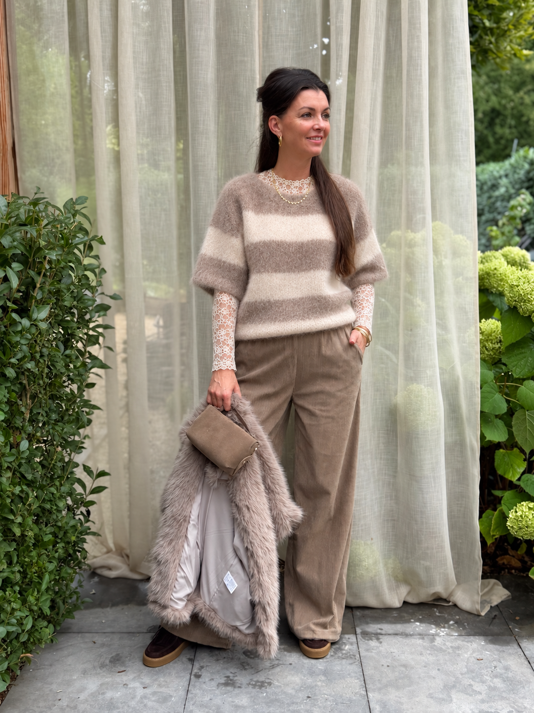 STRIPE TRUI - BEIGE