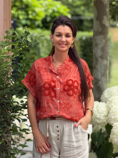 VICTORIA BLOUSE - BRIQUE