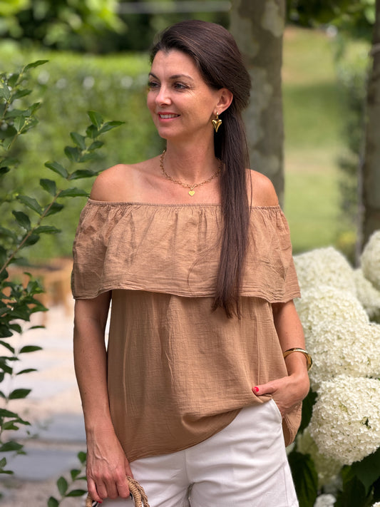 BELLY BLOUSE - BEIGE