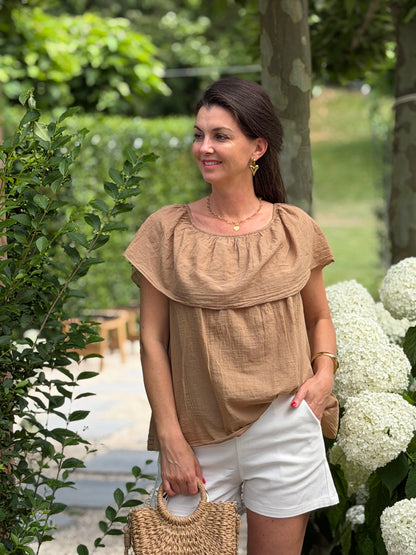 BELLY BLOUSE - BEIGE