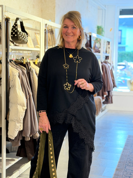 LEA LACE TRUI - Zwart