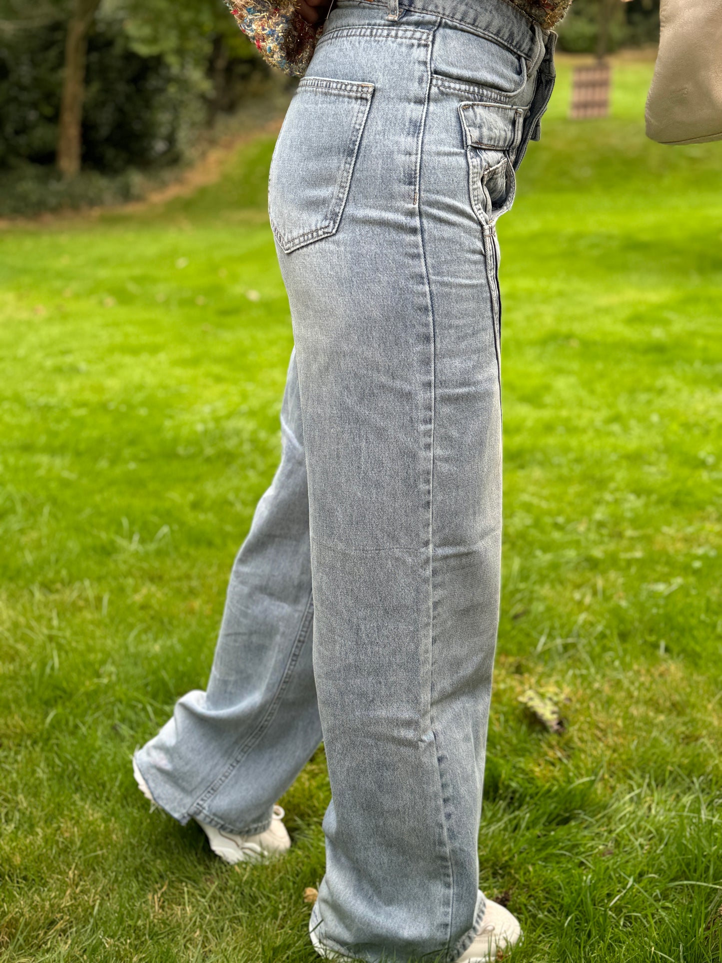 Jeans mit weitem Bein Sissy – Grau