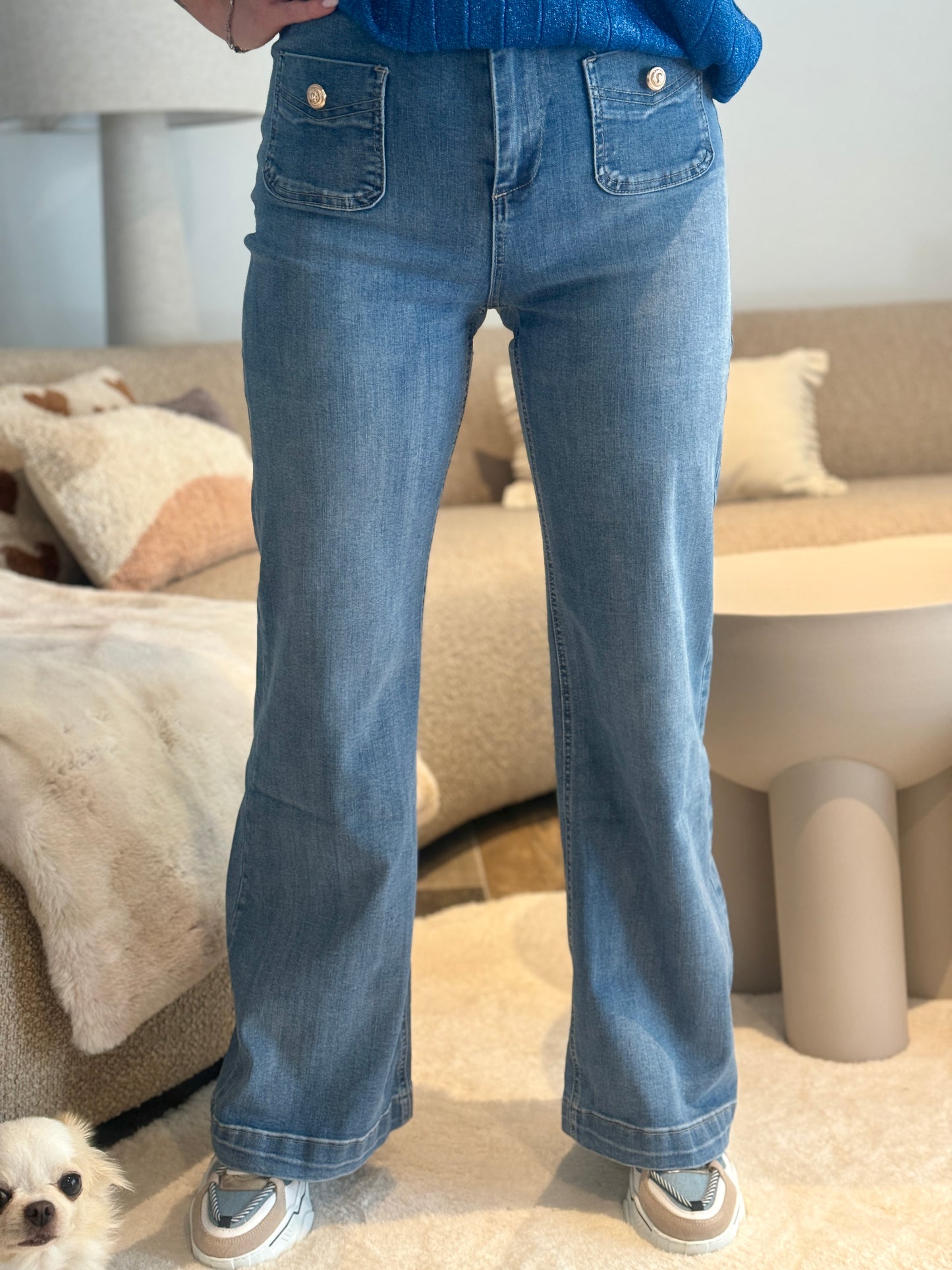 Maison-Jeans mit weitem Bein