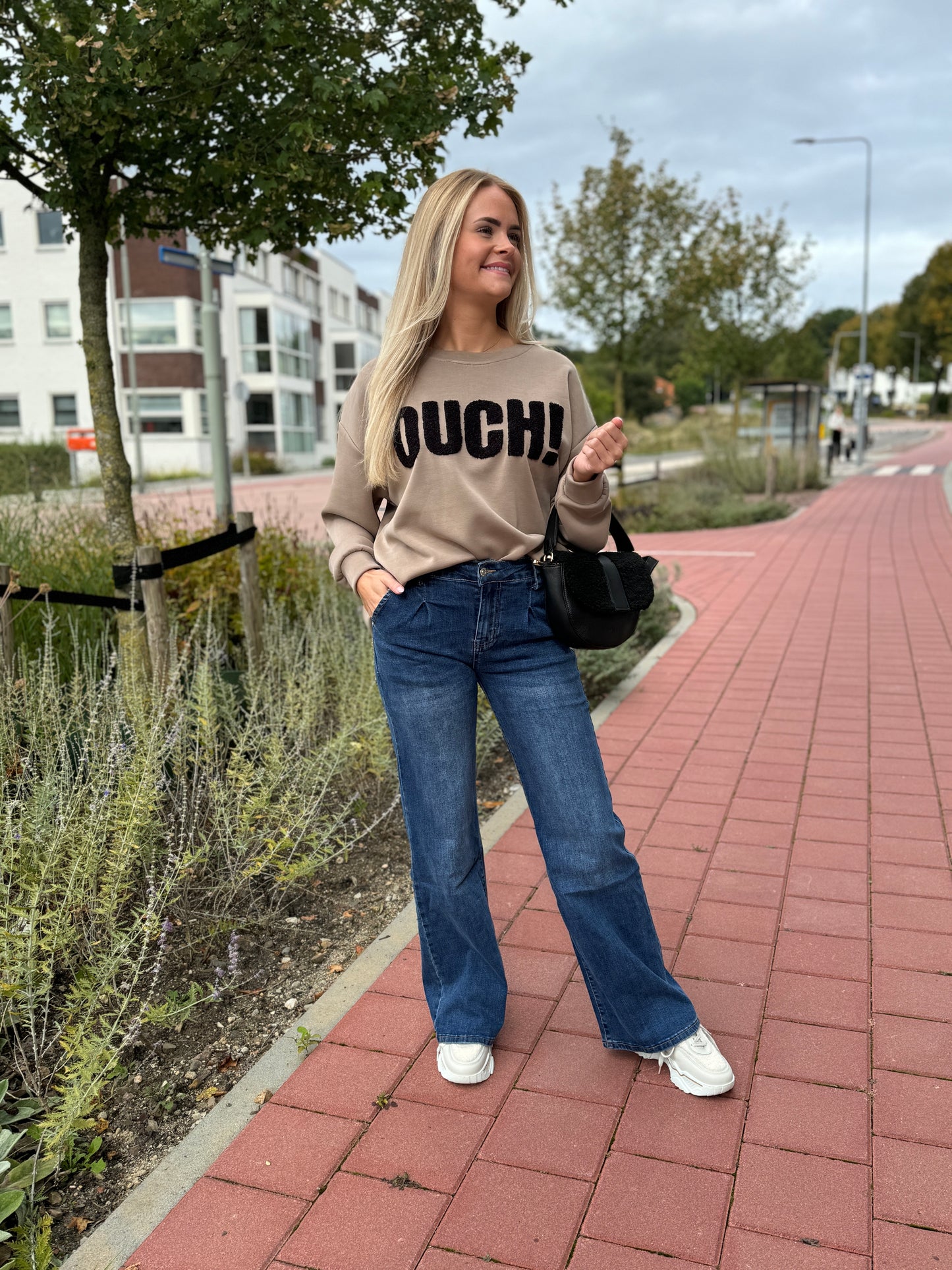 Jeans mit weitem Bein Sissy – Grau