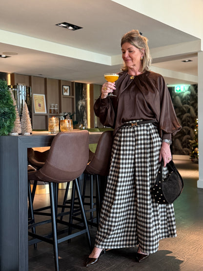 LOTTE Satin Blouse - Bruin