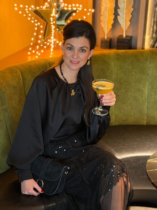 LOTTE Satin Blouse - Zwart