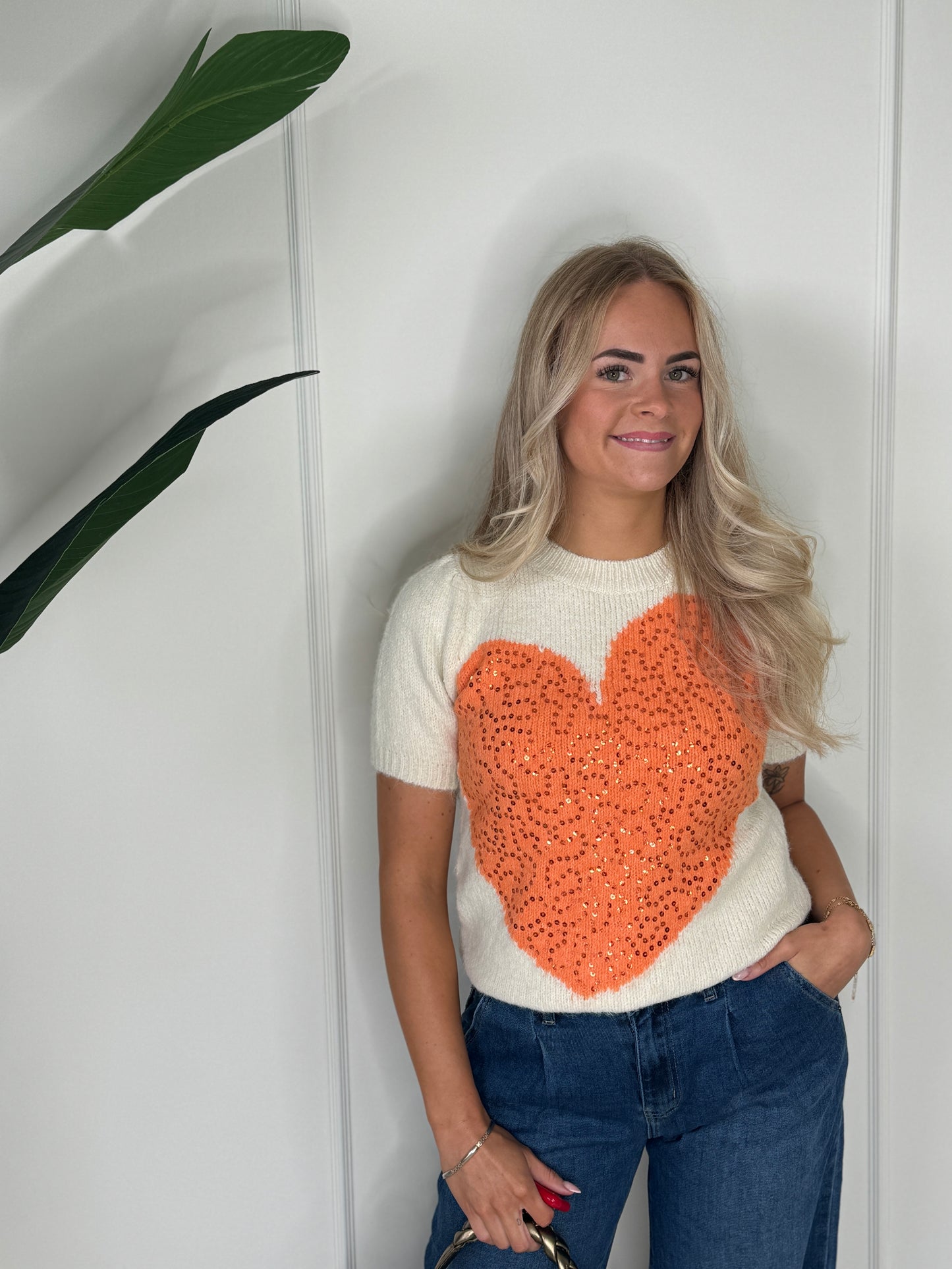 Lovi Shirt - Ecru/Oranje