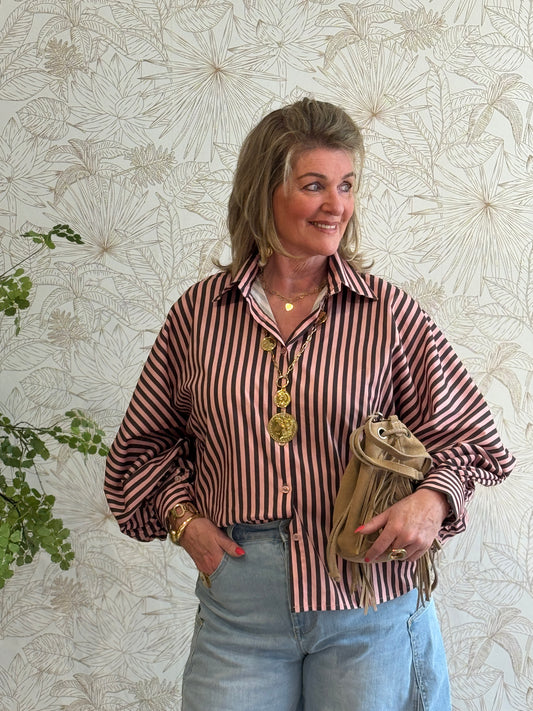 SOPHIE Blouse Roze/Bruin