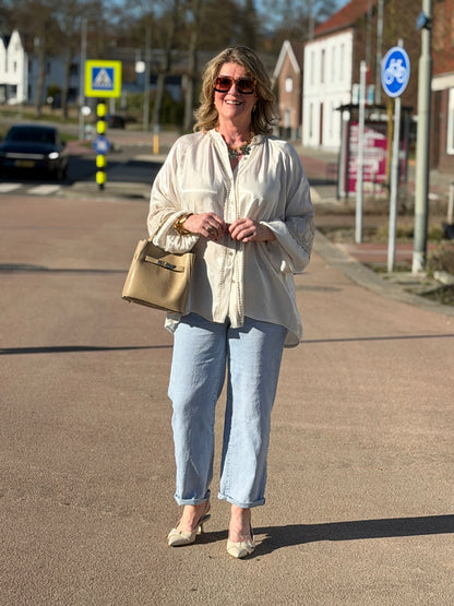 ESMÉ Satin Blouse - Beige