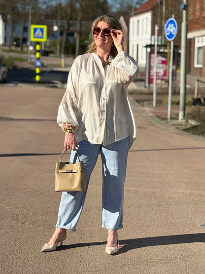 ESMÉ Satin Blouse - Beige