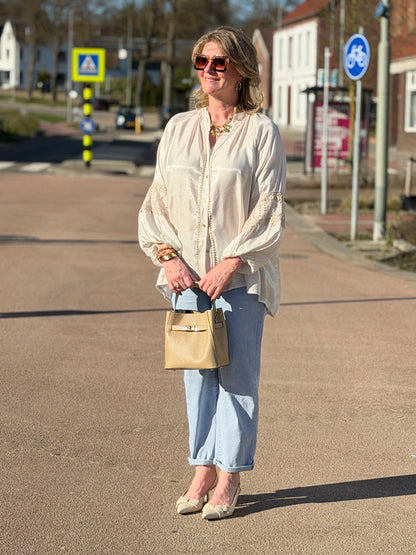 ESMÉ Satin Blouse - Beige