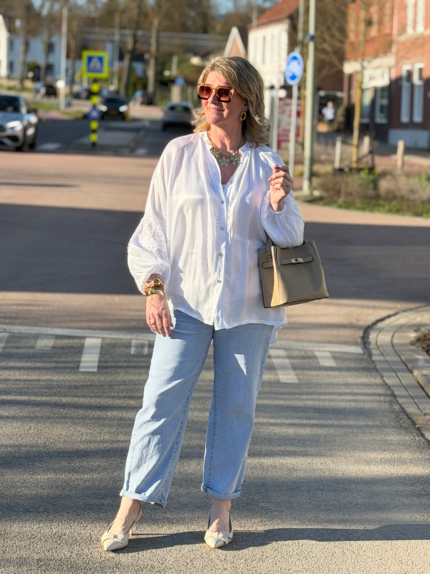 ESMÉ Satin Blouse - Wit