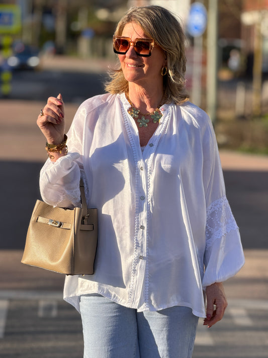 ESMÉ Satin Blouse - Wit