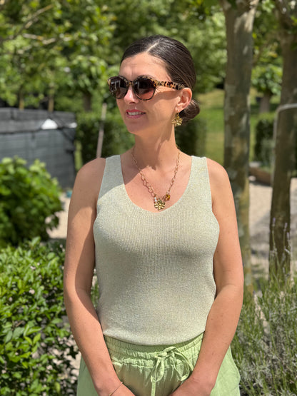 Lurex Top - Lime