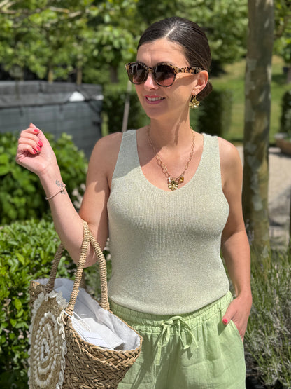 Lurex Top - Lime