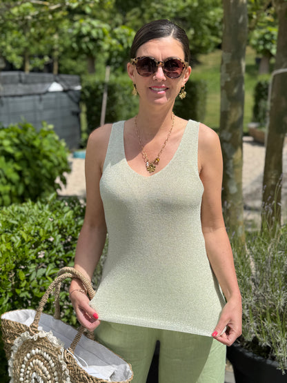 Lurex Top - Lime