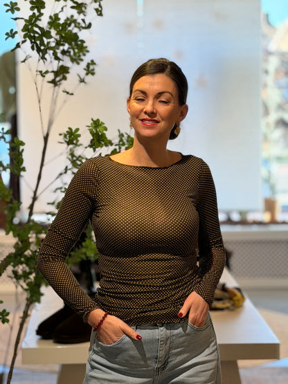 DOTS Mesh Top - Bruin