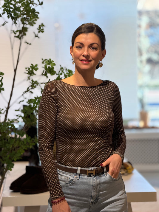 DOTS Mesh Top - Bruin