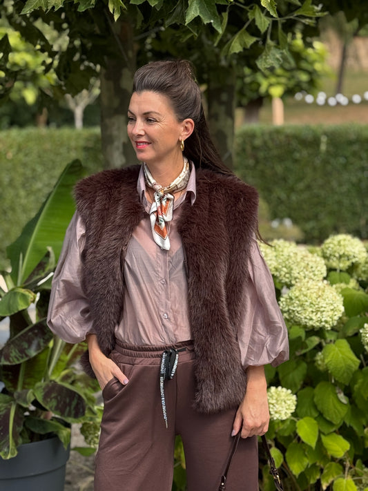 DAVANDI Gilet - bruin