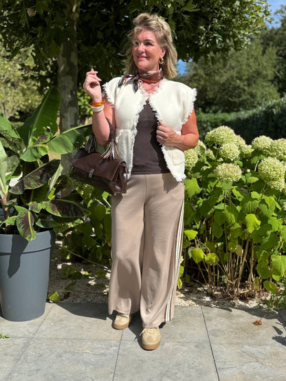 STRIPE Broek - Taupe