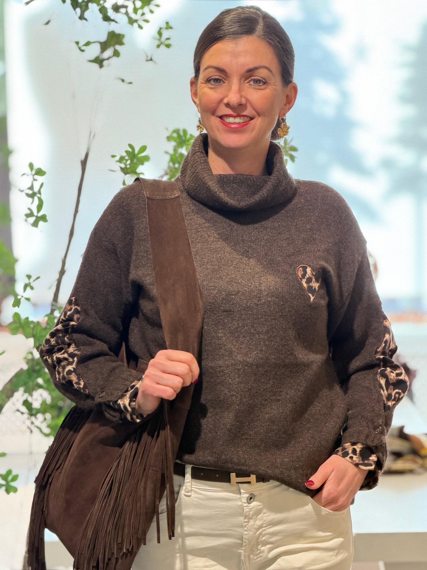 LIVA Leopard Trui - Bruin