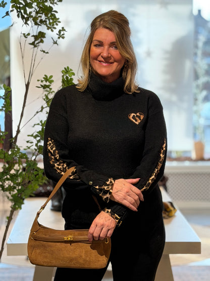 LIVA Leopard Trui - Zwart