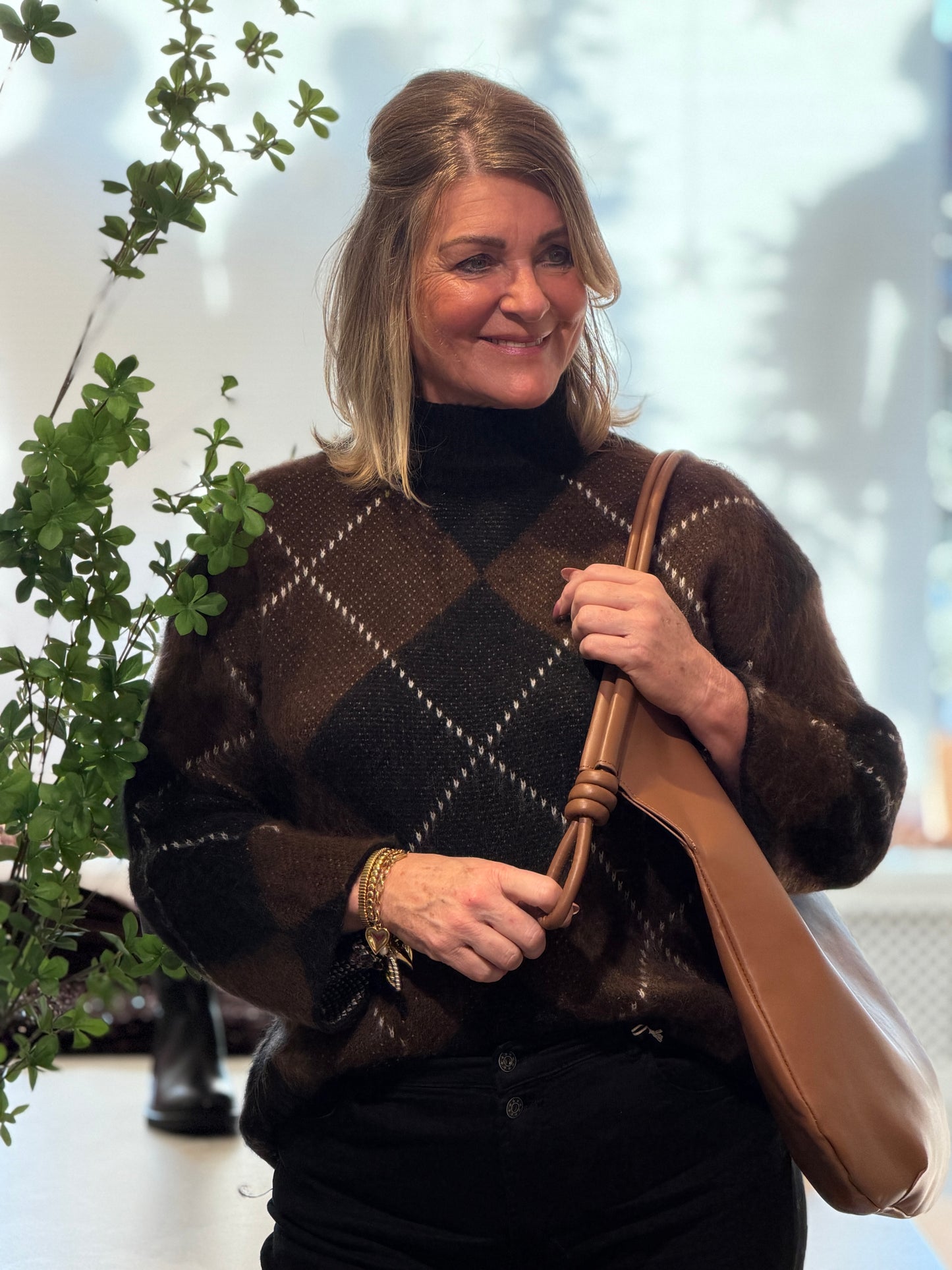 LIA Trui Argyle - Donkerbruin