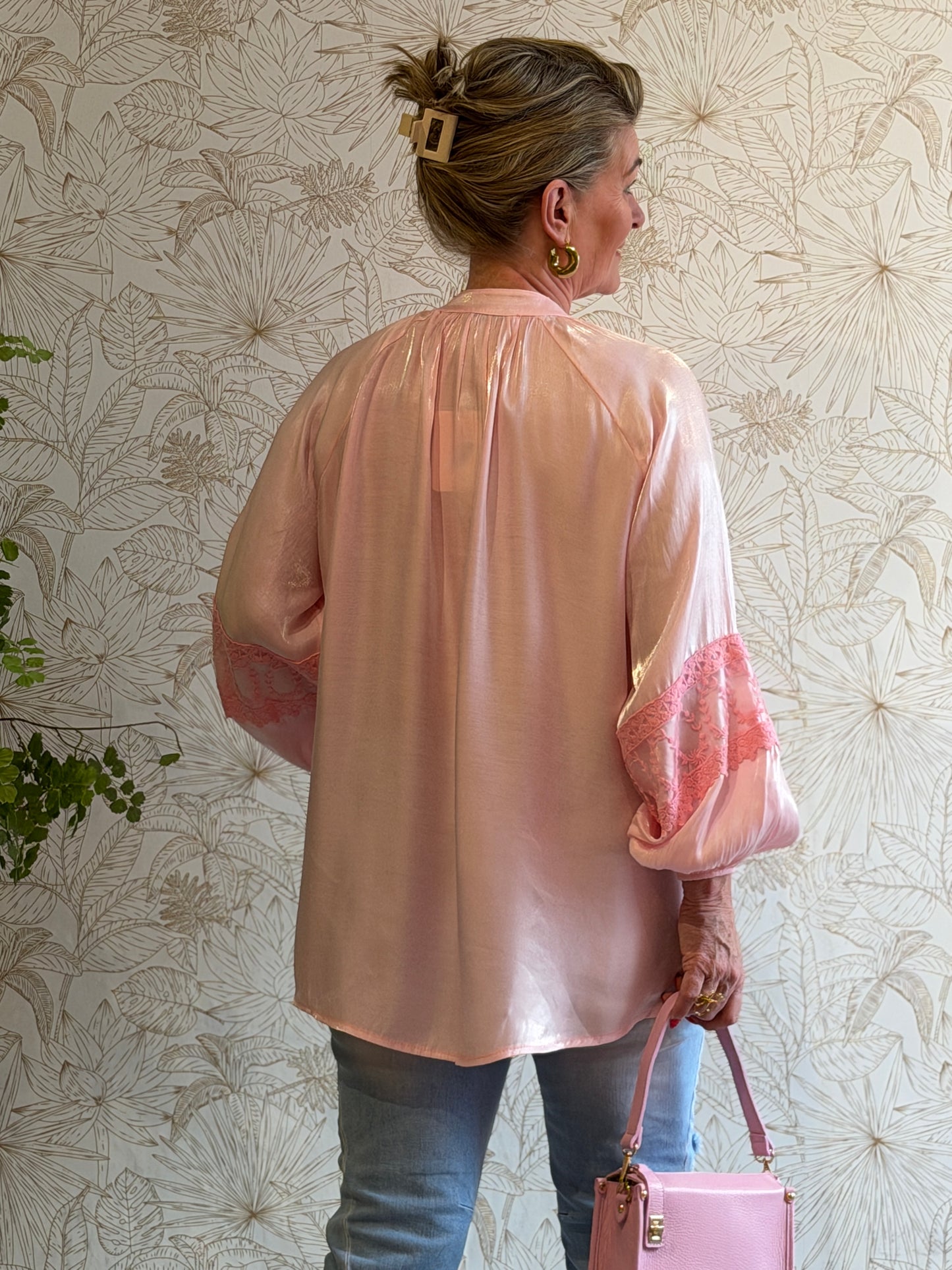 ESMÉ Satin Blouse - Roze
