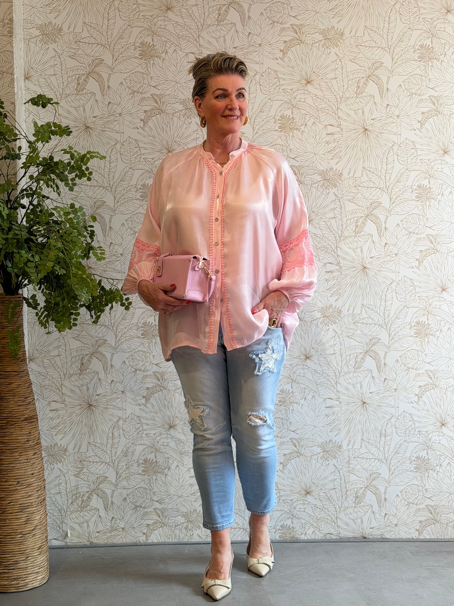 ESMÉ Satin Blouse - Roze