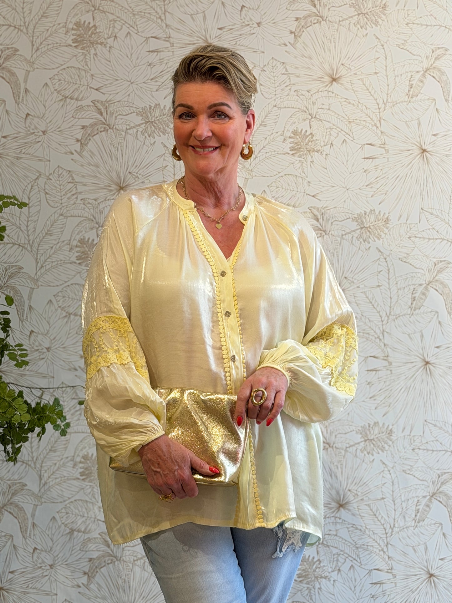 ESMÉ Satin Blouse - Geel
