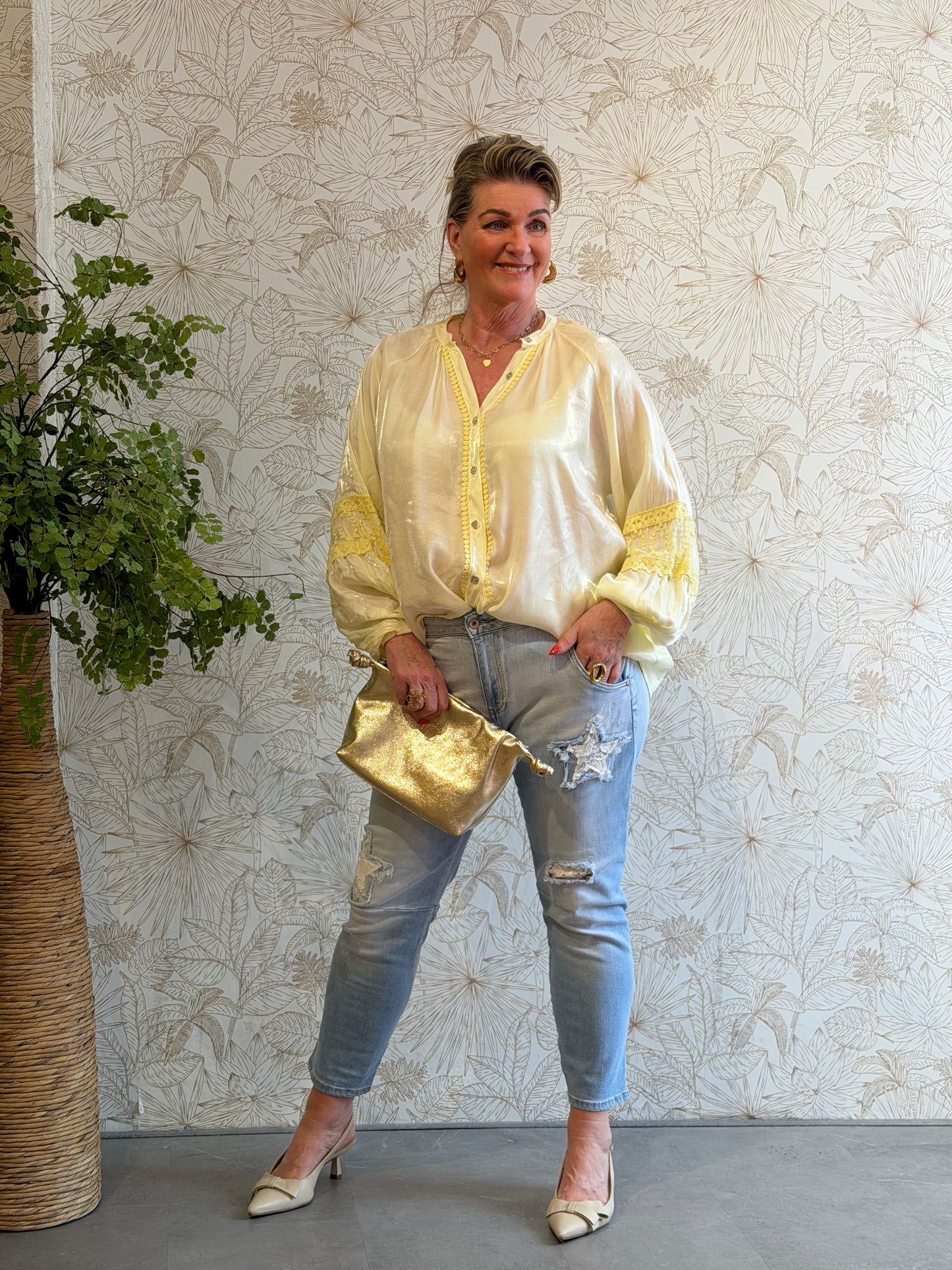 ESMÉ Satin Blouse - Geel