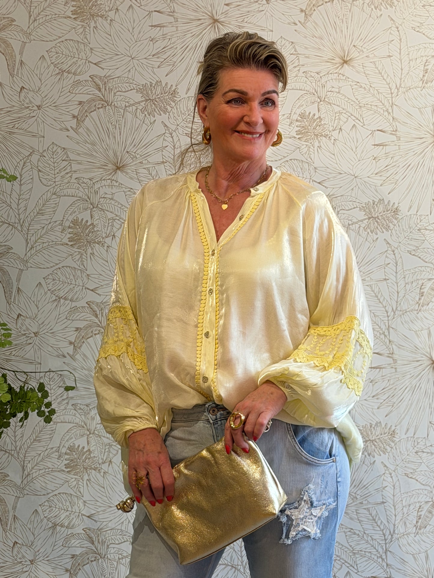 ESMÉ Satin Blouse - Geel