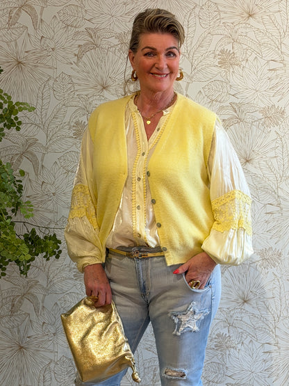 MAGLIA SPANCER - Geel