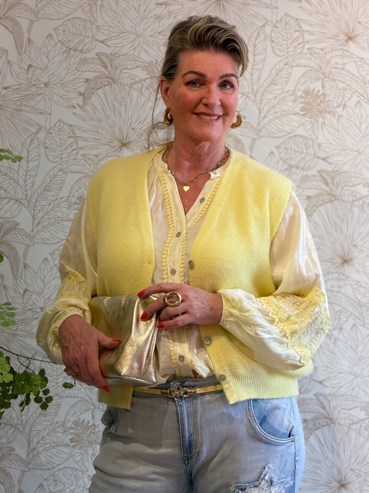 ESMÉ Satin Blouse - Geel