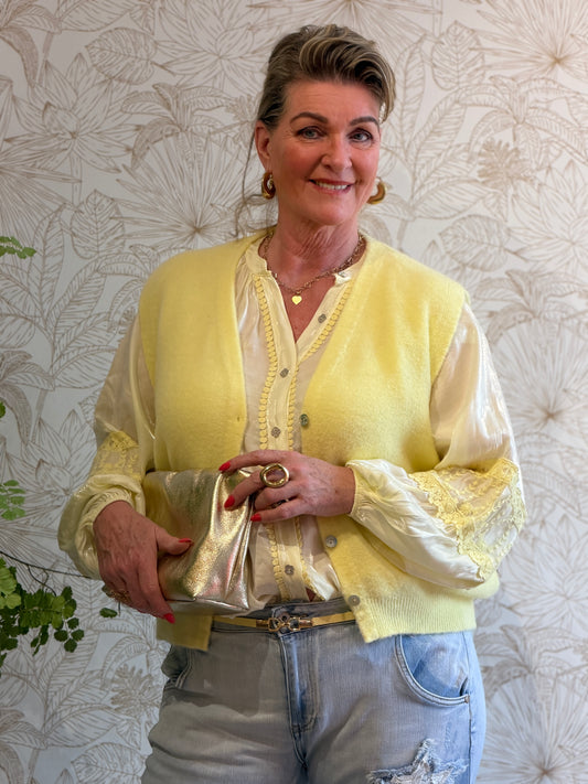 MAGLIA SPANCER - Geel