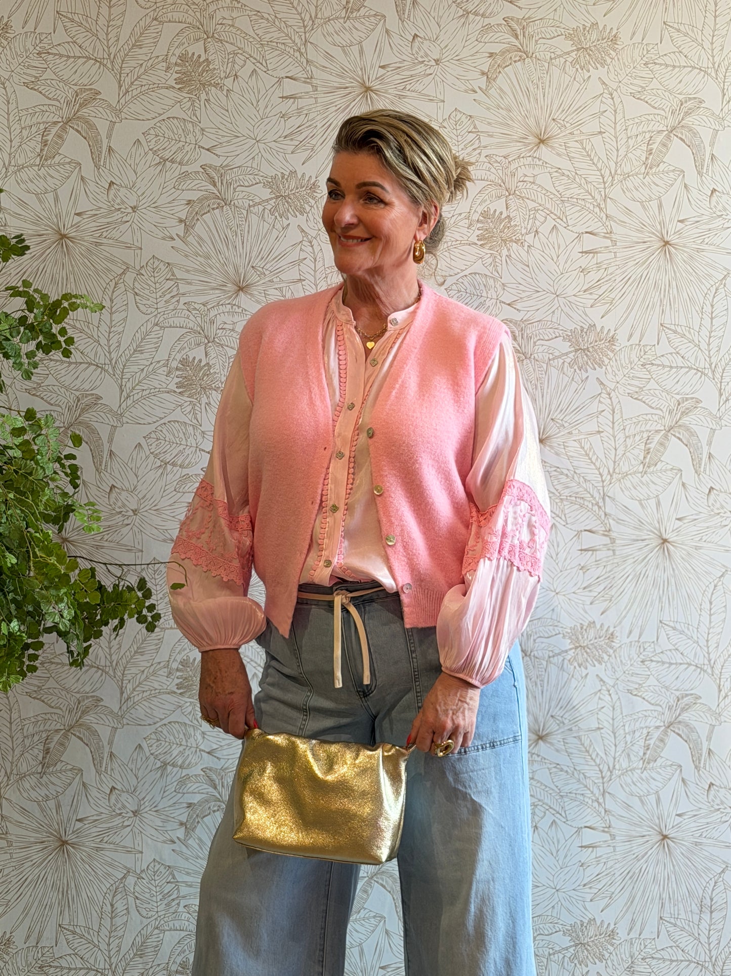 MAGLIA SPANCER - Roze