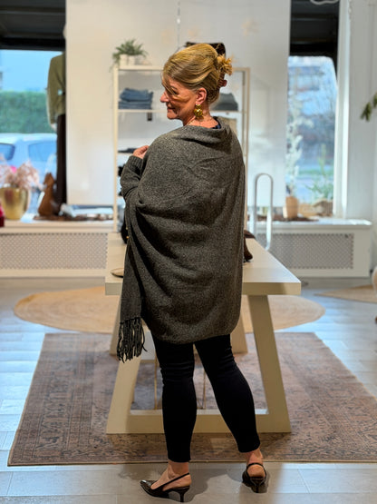 MILA Fringe Vest - Grijs