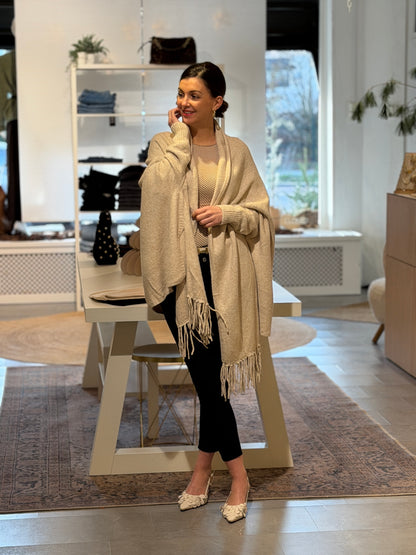 MILA Fringe Vest - Beige