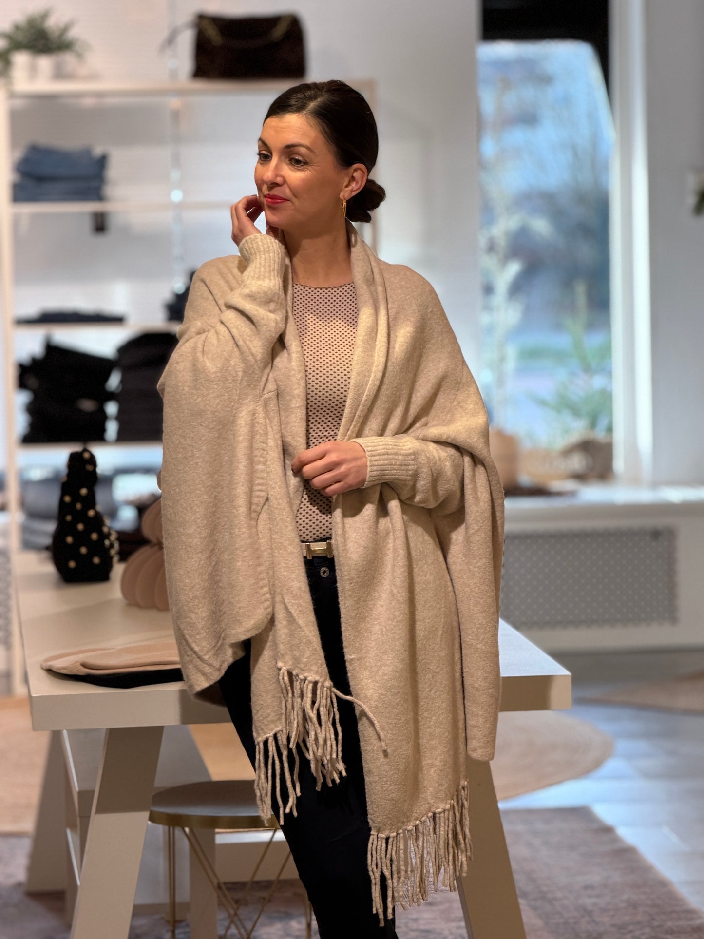 MILA Fringe Vest - Beige