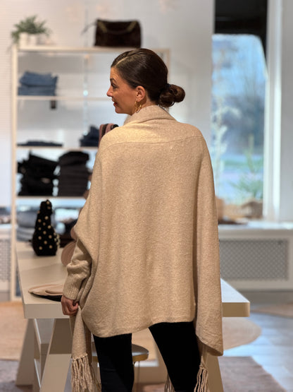 MILA Fringe Vest - Beige