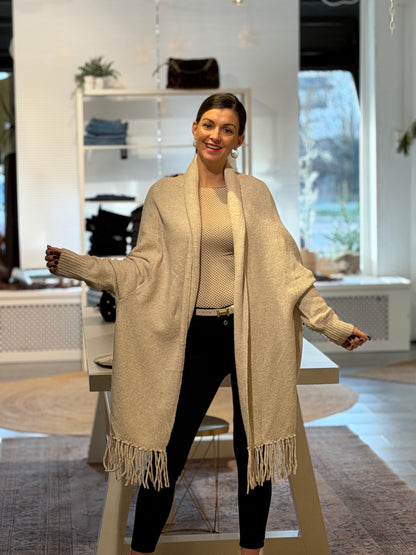 MILA Fringe Vest - Beige