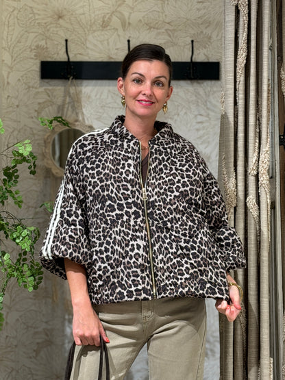 PUFFER JAS LEOPARD - BEIGE