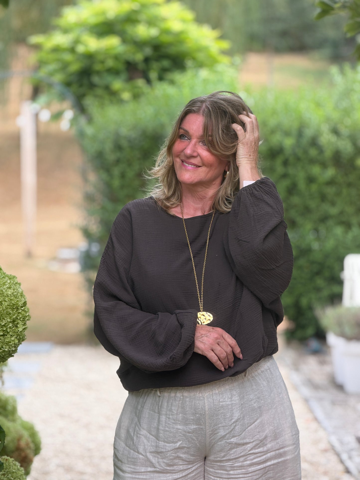 NINA  BLOUSE - BRUIN