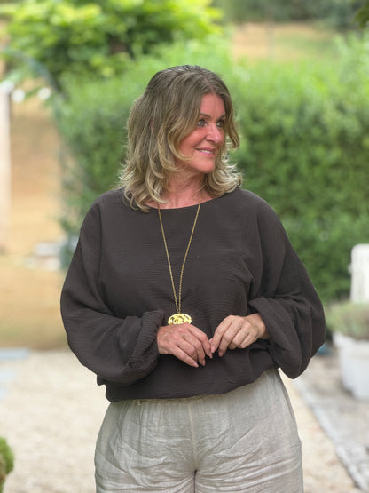 NINA  BLOUSE - BRUIN