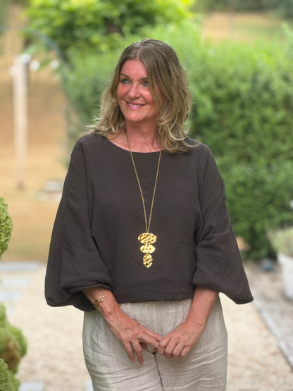 NINA  BLOUSE - BRUIN